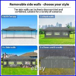 10x30FT Heavy Duty Pop Up Canopy Commercial Tent Waterproof Gazebo Outdoor