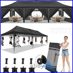 10x30Ft Pop Up Canopy Party Wedding Tent Heavy Duty Outdoor Gazebo&8 Sidewalls