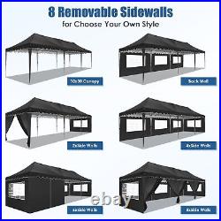 10x30Ft Pop Up Canopy Party Wedding Tent Heavy Duty Outdoor Gazebo&8 Sidewalls