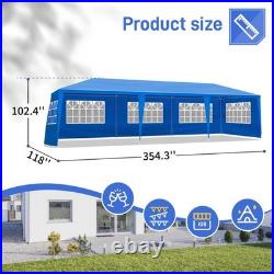 10x30ft Outdoor Party Tent Waterproof PE Canopy 8 Removable Sidewalls