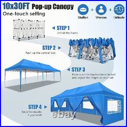 10x30ft Party Tent Pop Up Canopy Outdoor Heavy Duty Waterproof Wedding Gazebo