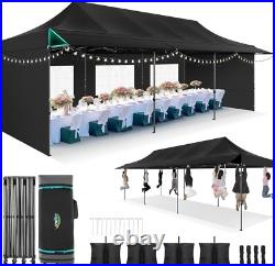 10x30ft Pop up Heavy Duty Canopy Tent Commercial Outdoor Gazebo with Awning ^USA