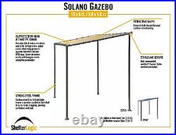 10x6 Solano Gazebo Canopy Tan cover