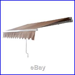 10x8 12x10FT Retractable Patio Deck Awning Sunshade Shelter Outdoor Canopy Brown