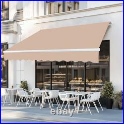 10x8 FT Manual Retractable Sun Shade Shelter Outdoor Patio Awning Canopy
