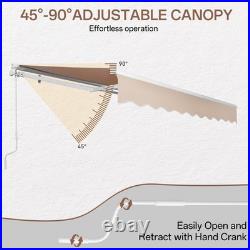10x8 FT Manual Retractable Sun Shade Shelter Outdoor Patio Awning Canopy