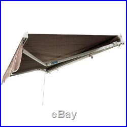 10x8 FT Retractable Manual Window Patio Deck Door Awning Canopy Cover Sunshade