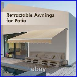 10x8 Ft Patio Awning Manual Retractable Window Deck Canopy Sun Shade Shelter New