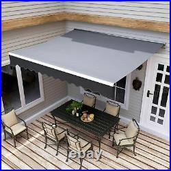 10x8 ft Retractable Sun Shade Shelter Patio Awning Canopy Outdoor Backyard