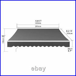 10x8 ft Retractable Sun Shade Shelter Patio Awning Canopy Outdoor Backyard