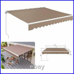 10x8FT Outdoor Patio Manual Retractable Window Patio Awning Canopy Sun Shelter