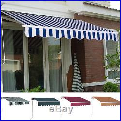 11.4'X9.8' Manual Patio Canopy Retractable Deck Awning Sunshade Shelter 5 Color