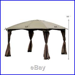 11.5FT Patio Gazebo Canopy Tent Wedding Party Shelter Awning Mosquito Netting