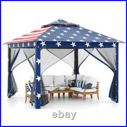11 ft × 11 ft Pop up Gazebo withMesh Netting Sidewalls, Vented Top, Drainage Holes