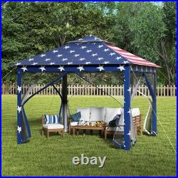 11 ft × 11 ft Pop up Gazebo withMesh Netting Sidewalls, Vented Top, Drainage Holes