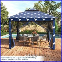 11 ft × 11 ft Pop up Gazebo withMesh Netting Sidewalls, Vented Top, Drainage Holes