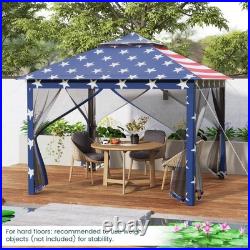 11 ft × 11 ft Pop up Gazebo withMesh Netting Sidewalls, Vented Top, Drainage Holes