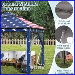 11 ft × 11 ft Pop up Gazebo withMesh Netting Sidewalls, Vented Top, Drainage Holes