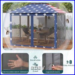 11 ft × 11 ft Pop up Gazebo withMesh Netting Sidewalls, Vented Top, Drainage Holes