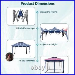11 ft × 11 ft Pop up Gazebo withMesh Netting Sidewalls, Vented Top, Drainage Holes