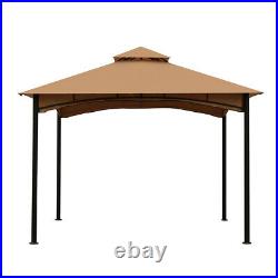 11' x 11' Outdoor Patio Gazebo Pavilion Canopy Tent with 2-Tier Roof Steel Frame