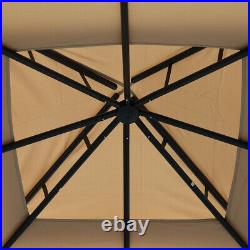 11' x 11' Outdoor Patio Gazebo Pavilion Canopy Tent with 2-Tier Roof Steel Frame