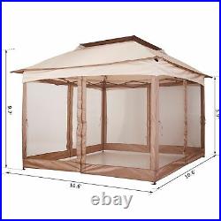 11'x11' Outdoor 2-Tier Pop Up Folding Gazebo Portable Party Tent With Netting