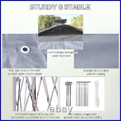 11'x11' Pop Up Gazebo Canopy Tent with Solar LED Light, Zippered Mesh Sidewalls