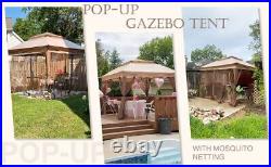 11'x11' Pop-Up Outdoor Portable Instant Gazebo Canopy Tent with Mosquito Netting