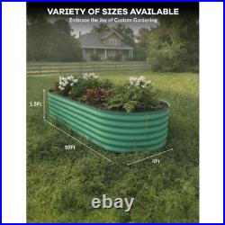 118.2 In. X 47.2 In. X 17.3 In. Outdoor Oval Galvanized Steel Raised Garden Bed