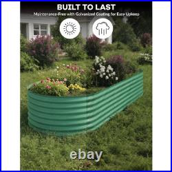 118.2 In. X 47.2 In. X 17.3 In. Outdoor Oval Galvanized Steel Raised Garden Bed