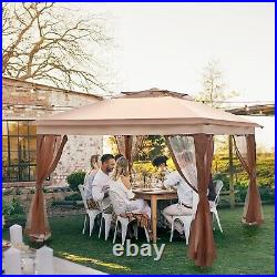 11x11' Gazebo Canopy Tent Pop-Up with Mosquito Netting Outdoor Party Shelter