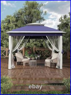 11x11 Pop Up Canopy Tent, Mosquito Net, Waterproof & UV Resistant Outdoor Gazebo