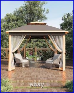 11x11 Pop Up Canopy Tent, Mosquito Net, Waterproof & UV Resistant Outdoor Gazebo