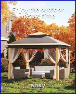 11x11 Pop Up Canopy Tent, Mosquito Net, Waterproof & UV Resistant Outdoor Gazebo