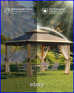 11x11 Pop Up Canopy Tent, Mosquito Net, Waterproof & UV Resistant Outdoor Gazebo