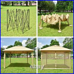 11x11FT Garden Gazebo Canopy Pop Up Party Tent Mesh Mosquito Net Patio Walls New