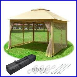11x11ft Pop-Up Gazebo Canopy Tent Netting Party Home Backyard with Carry Bag