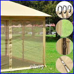 11x11ft Pop-Up Gazebo Tent with Mesh Sidewall Canopy Shelter Outdoor Home Patio