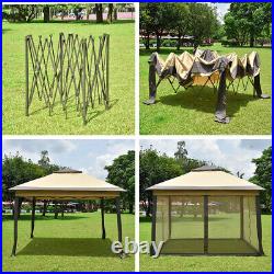 11x11ft Pop-Up Gazebo Tent with Netting Carry Bag Carry Bag Party Home Backyard