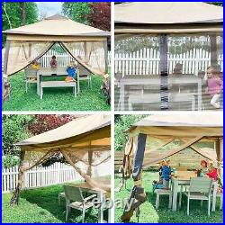 11x11ft Pop-Up Gazebo Tent with Netting Carry Bag Carry Bag Party Home Backyard