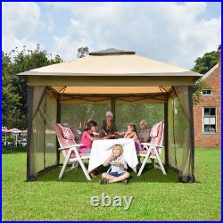 11x11ft Pop-Up Gazebo Tent with Netting Carry Bag Carry Bag Party Home Backyard