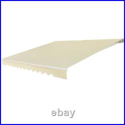 12'×10' Retractable Patio Awning Aluminum Deck Sunshade Shelter Outdoor Beige