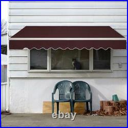 12'×10' Retractable Patio Awning Aluminum Deck Sunshade Shelter Waterproof Out