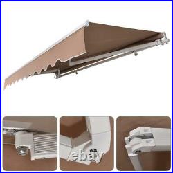 12'×10' Retractable Patio Awning Aluminum Deck Sunshade Shelter Waterproof Sandy