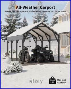 12×13/12×20/12×26 ft Vehicle-Shelter-Equipment Metal Carport, Heavy-Duty Reinfor 12×13/12×20/12×26 ft Vehicle-Shelter-Equipment Metal Carport, Heavy-Duty Reinfor