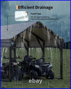 12×13/12×20/12×26 ft Vehicle-Shelter-Equipment Metal Carport, Heavy-Duty Reinfor