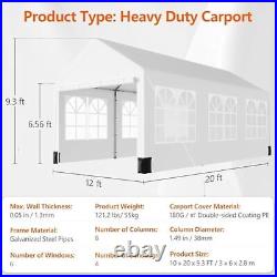 12 20 Heavy Duty Carport Canopy, Portable Car Tent Garage for Car, SUV, Truck