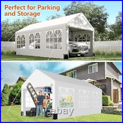 12 20 Heavy Duty Carport Canopy, Portable Car Tent Garage for Car, SUV, Truck