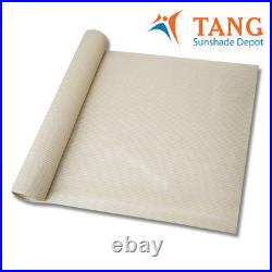 12' Fabric Roll Fence Screen Shade Cloth Garden Awning Shelter Cover Beige